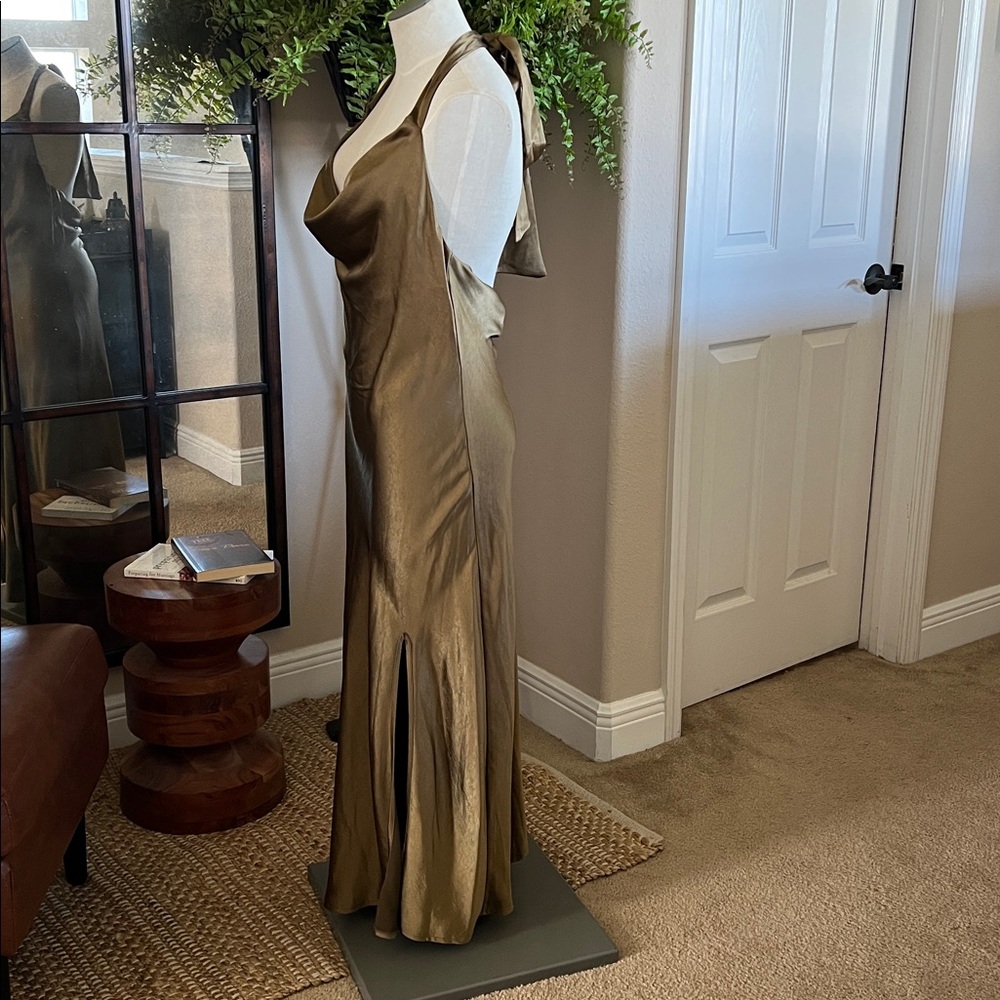 *BRAND NEW* Elegant Copper Halter Dress - Picture 3 of 6